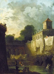 Washerwomen in the Moat of an Italian Villa